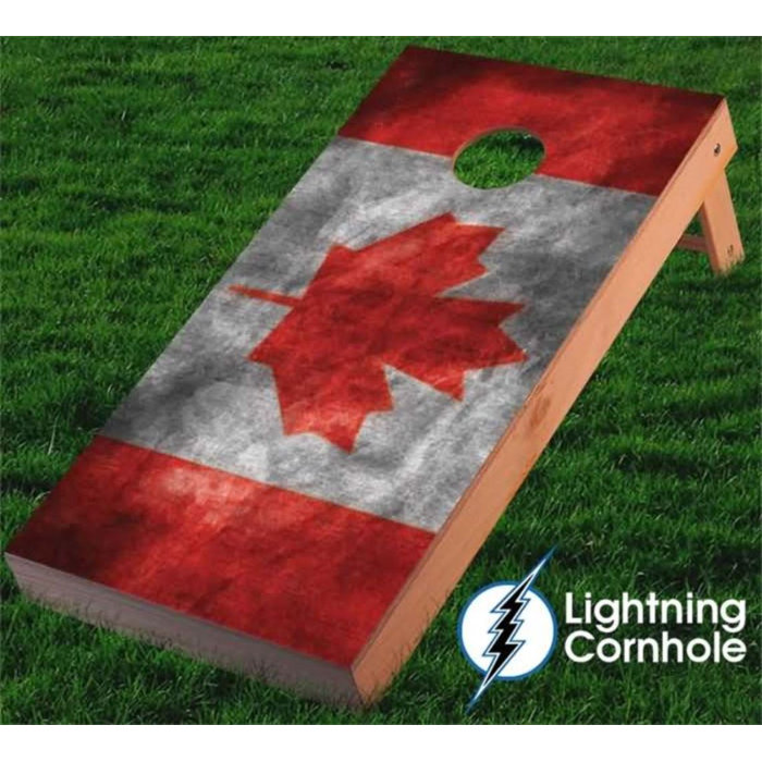 Cornhole Outdoor Games & Activities Canada Flag and Maple Leaves Design